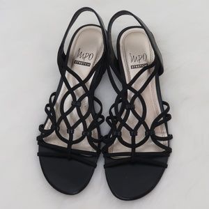 IMPO Stretch Reign Low Wedge Strappy Sandals 7.5